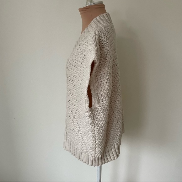 En Saison Natural Beige V-Neck Cable-Knit Sleeveless Sweater Vest EUC Size Small - Picture 6 of 12